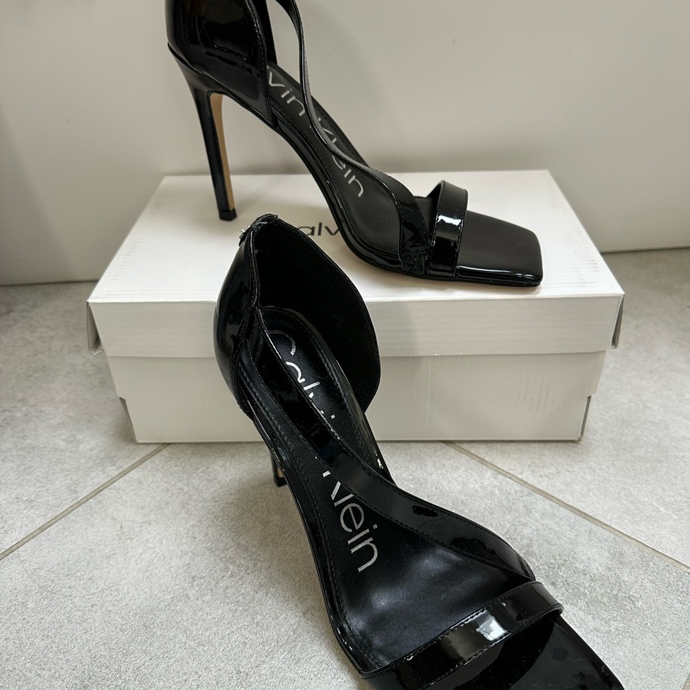 Calvin Klein Women's Black Patent Leather Heels